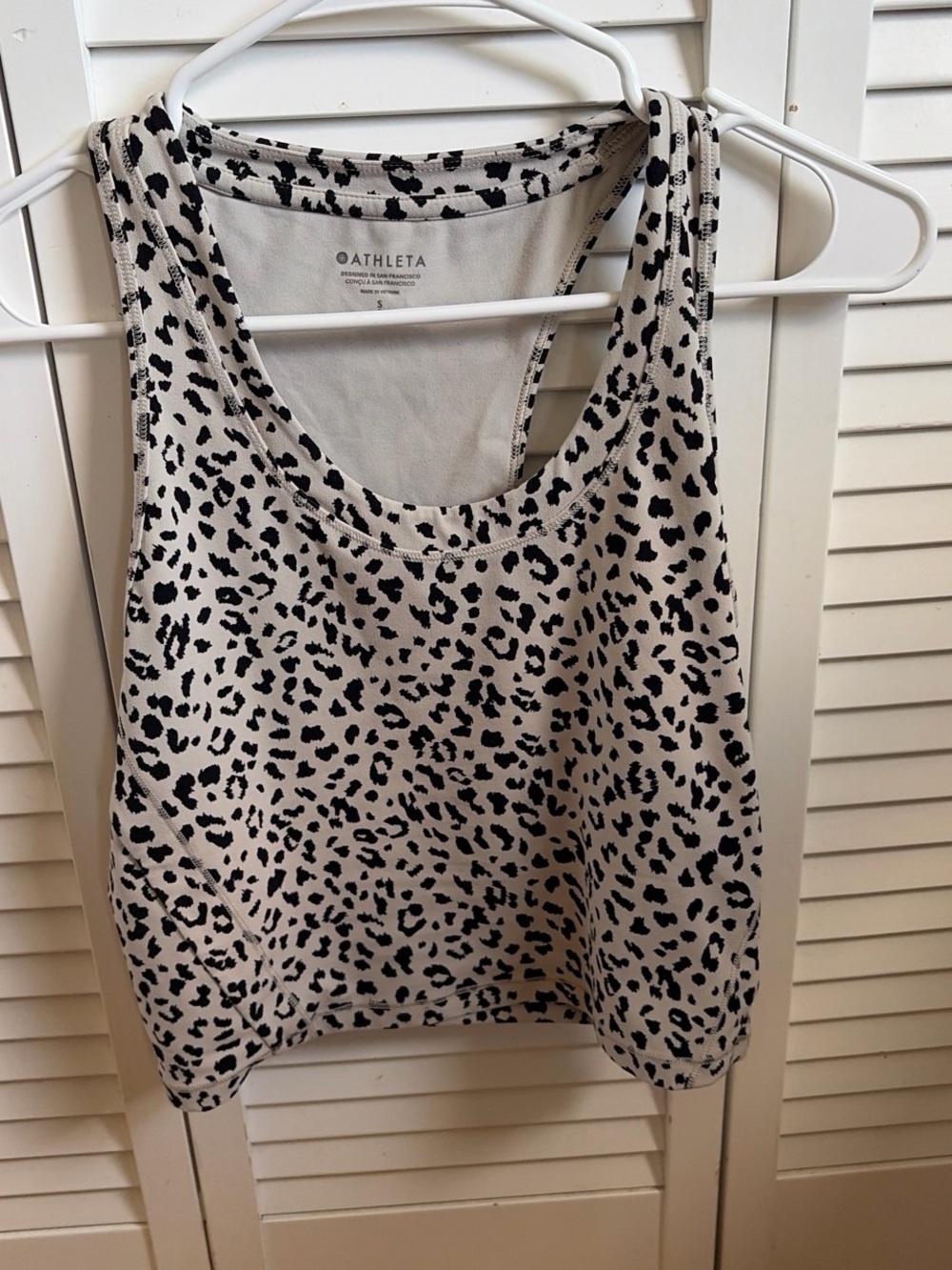 Athleta Beige and Black Leopard-Print Tank Top